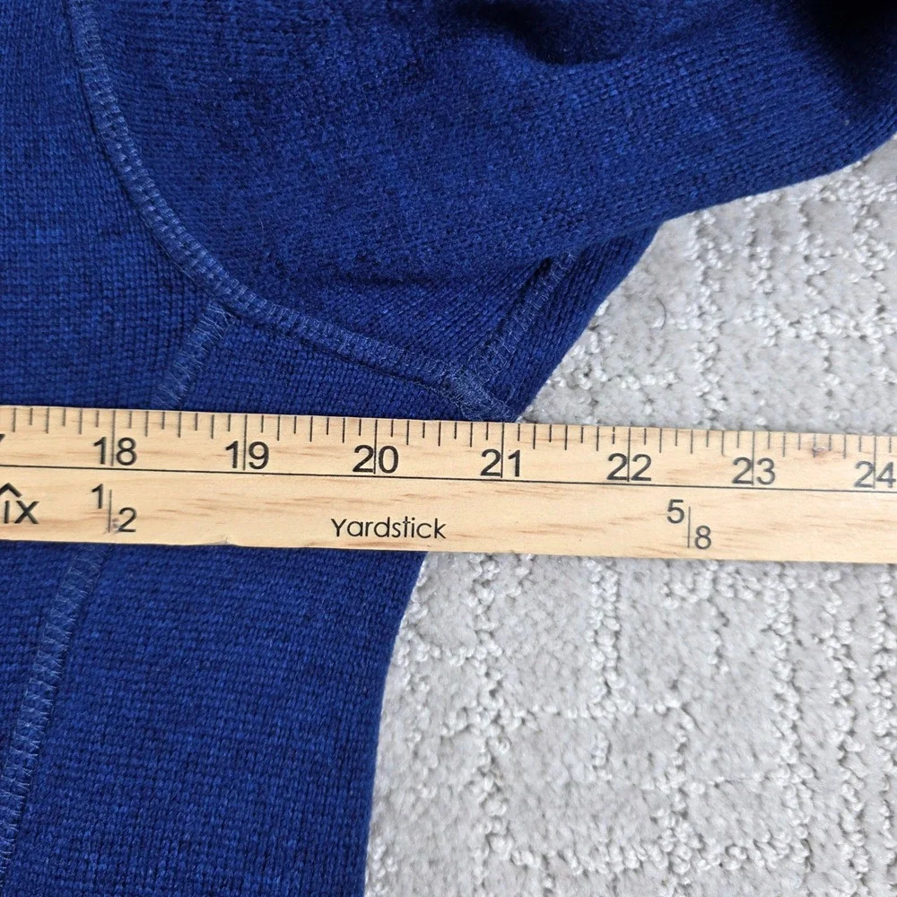 Eddie Bauer Mens Medium Royal Blue Quarter Zip Fleece Pullover Sweater Jacket